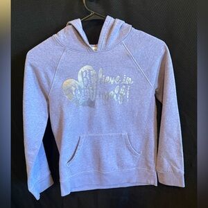 Cat & Jack Lavender Hoodie with Silver Heart Print